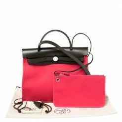 Hermes Extreme Rose/Khaki Canvas And Leather Herbag Zip 31 Bag For Women -Deals Hermes Store luxury women hermes used handbags p384905 001
