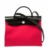 Hermes Extreme Rose/Khaki Canvas And Leather Herbag Zip 31 Bag For Women