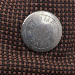 Hermes Brown Canvas Herline Tote MM For Women -Deals Hermes Store luxury women hermes used handbags p38564 013