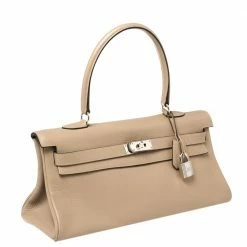 Hermes Trench Clemence Leather Palladium Hardware Shoulder Kelly 42 Bag For Women -Deals Hermes Store luxury women hermes used handbags p386102 003