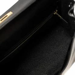 Hermes Black Box Calf Leather Gold Hardware Kelly Retourne 28 Bag For Women -Deals Hermes Store luxury women hermes used handbags p387198 003