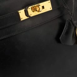 Hermes Black Box Calf Leather Gold Hardware Kelly Retourne 28 Bag For Women -Deals Hermes Store luxury women hermes used handbags p387198 013