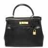 Hermes Black Box Calf Leather Gold Hardware Kelly Retourne 28 Bag For Women -Deals Hermes Store luxury women hermes used handbags p387198 015