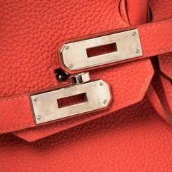 Hermes Rouge Pivoine Togo Leather Palladium Hardware Birkin 35 Bag For Women -Deals Hermes Store luxury women hermes used handbags p387205 005