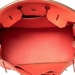 Hermes Rouge Pivoine Togo Leather Palladium Hardware Birkin 35 Bag For Women -Deals Hermes Store luxury women hermes used handbags p387205 008
