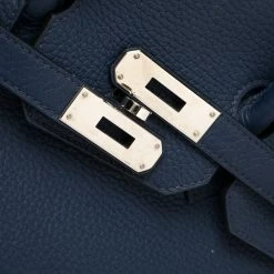 Hermes Blue Sapphire Clemence Leather Palladium Hardware Birkin 35 Bag For Women -Deals Hermes Store luxury women hermes used handbags p387208 009