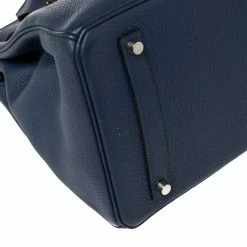 Hermes Blue Sapphire Clemence Leather Palladium Hardware Birkin 35 Bag For Women -Deals Hermes Store luxury women hermes used handbags p387208 016