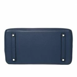 Hermes Blue Sapphire Clemence Leather Palladium Hardware Birkin 35 Bag For Women -Deals Hermes Store luxury women hermes used handbags p387208 017