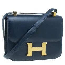 Hermes Blue De Malte Epsom Calfskin Box Constance Shoulder Bag For Women -Deals Hermes Store luxury women hermes used handbags p38899 0003