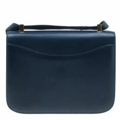 Hermes Blue De Malte Epsom Calfskin Box Constance Shoulder Bag For Women -Deals Hermes Store luxury women hermes used handbags p38899 0004