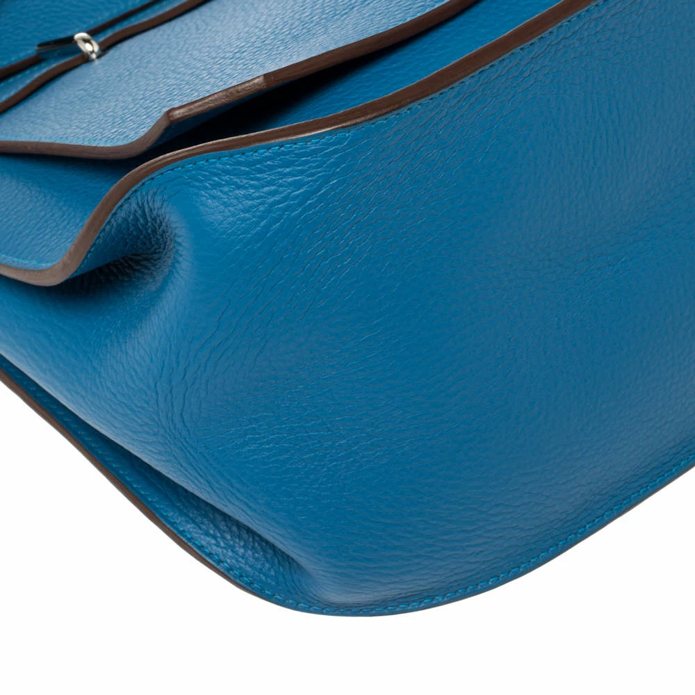 Hermes Blue Zanzibar Togo Leather Palladium Hardware Jypsiere 37 Bag For Women 17 Hermes Blue Zanzibar Togo Leather Palladium Hardware Jypsiere 37 Bag For Women - Image 15