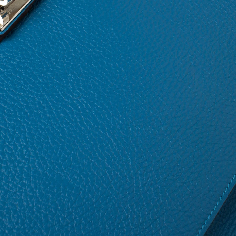 Hermes Blue Zanzibar Togo Leather Palladium Hardware Jypsiere 37 Bag For Women 10 Hermes Blue Zanzibar Togo Leather Palladium Hardware Jypsiere 37 Bag For Women - Image 8
