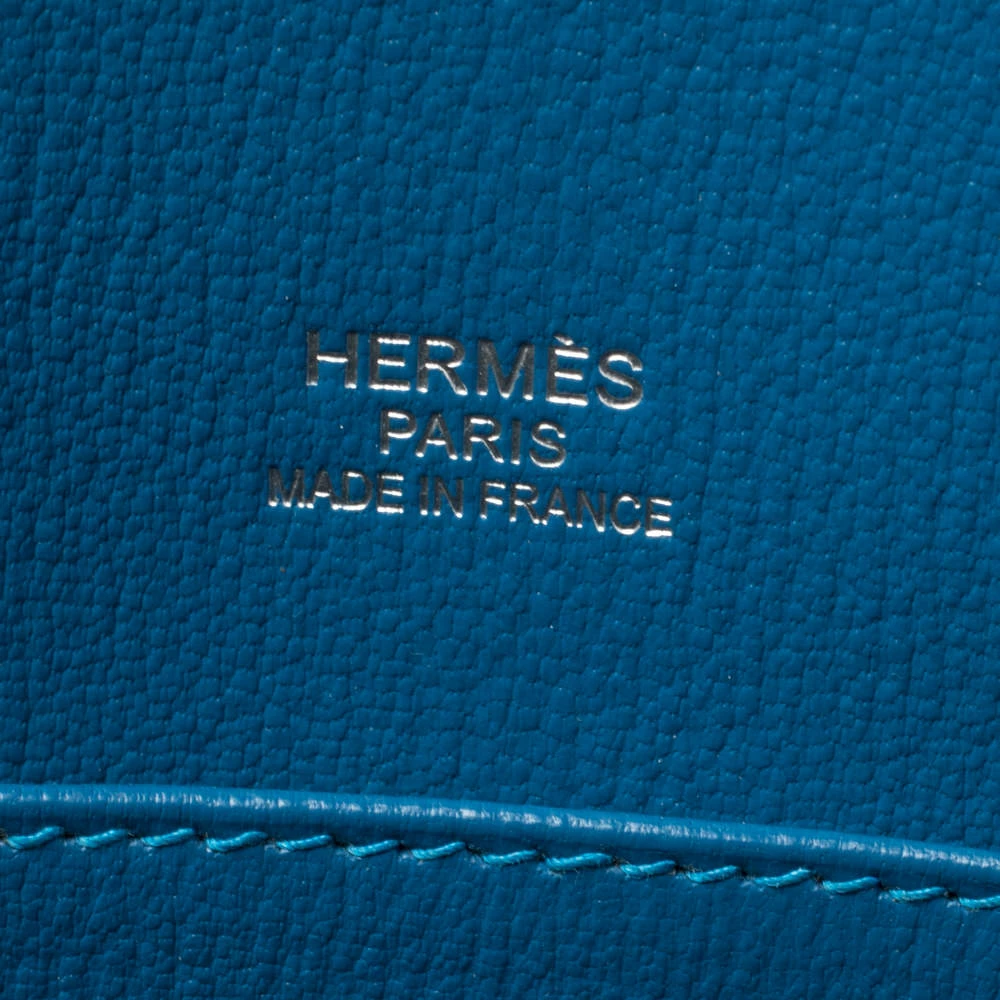 Hermes Blue Zanzibar Togo Leather Palladium Hardware Jypsiere 37 Bag For Women 15 Hermes Blue Zanzibar Togo Leather Palladium Hardware Jypsiere 37 Bag For Women - Image 13