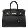 Hermes Black Togo Leather Palladium Hardware Birkin 35 Bag For Women