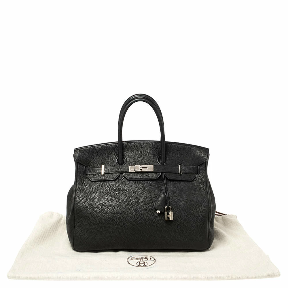 Hermes Black Togo Leather Palladium Hardware Birkin 35 Bag For Women 14 Hermes Black Togo Leather Palladium Hardware Birkin 35 Bag For Women - Image 12