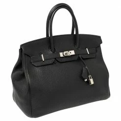 Hermes Black Togo Leather Palladium Hardware Birkin 35 Bag For Women 18 Hermes Black Togo Leather Palladium Hardware Birkin 35 Bag For Women -Deals Hermes Store luxury women hermes used handbags p390006 014
