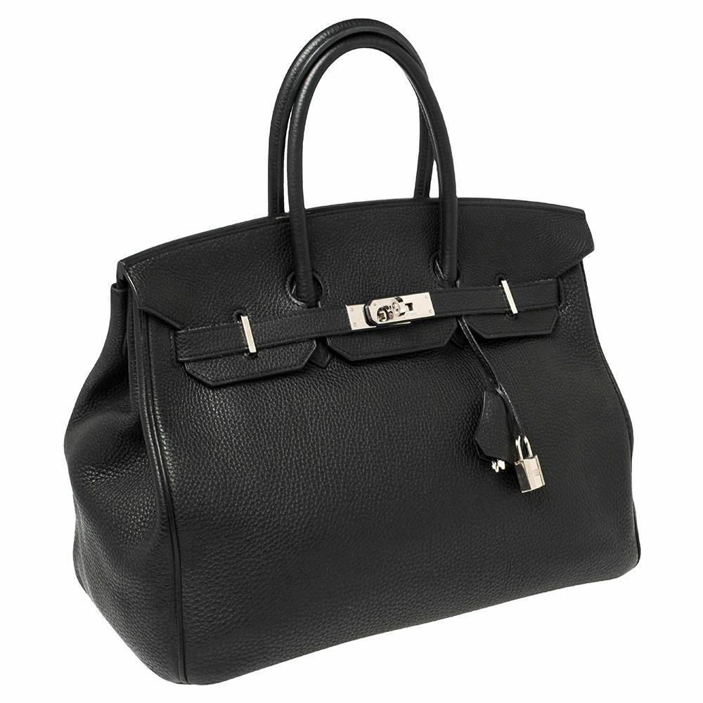 Hermes Black Togo Leather Palladium Hardware Birkin 35 Bag For Women 5 Hermes Black Togo Leather Palladium Hardware Birkin 35 Bag For Women - Image 3