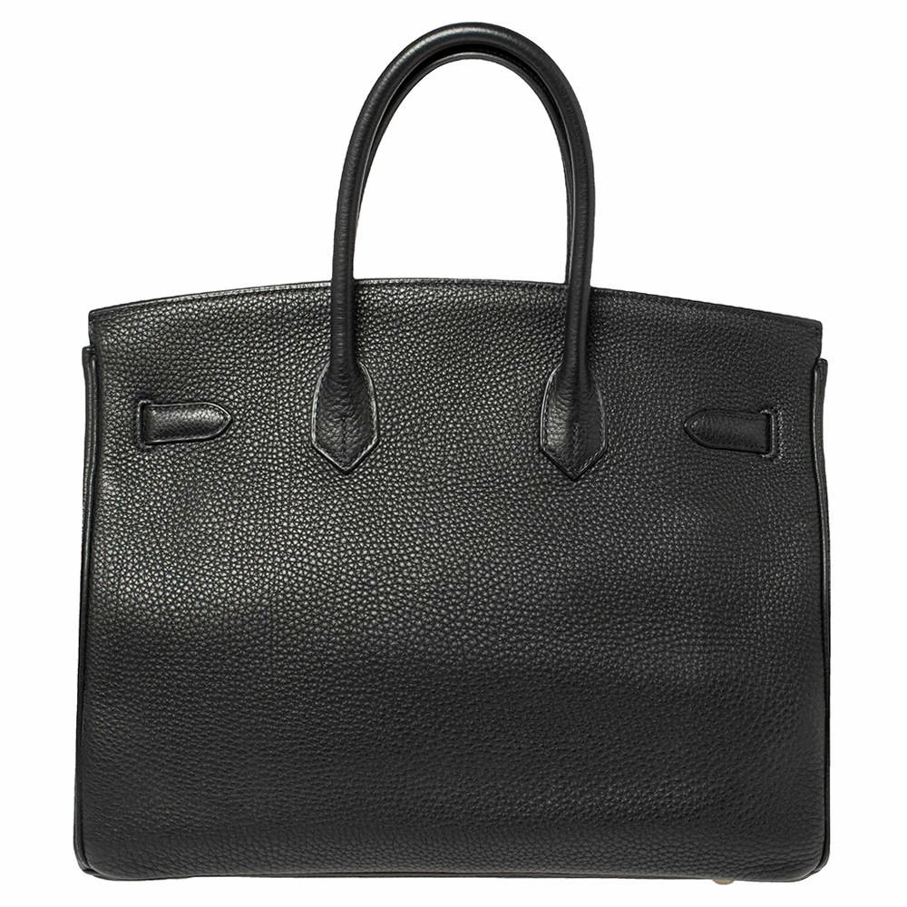 Hermes Black Togo Leather Palladium Hardware Birkin 35 Bag For Women 6 Hermes Black Togo Leather Palladium Hardware Birkin 35 Bag For Women - Image 4