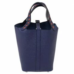 Hermes Bleu Encre/Brique/Black Epsom Leather Picotin Lock Tressage MM Bag For Women -Deals Hermes Store luxury women hermes used handbags p390979 011