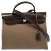 Hermes Ebene/Etoupe Canvas And Leather Herbag Zip 31 Bag For Women
