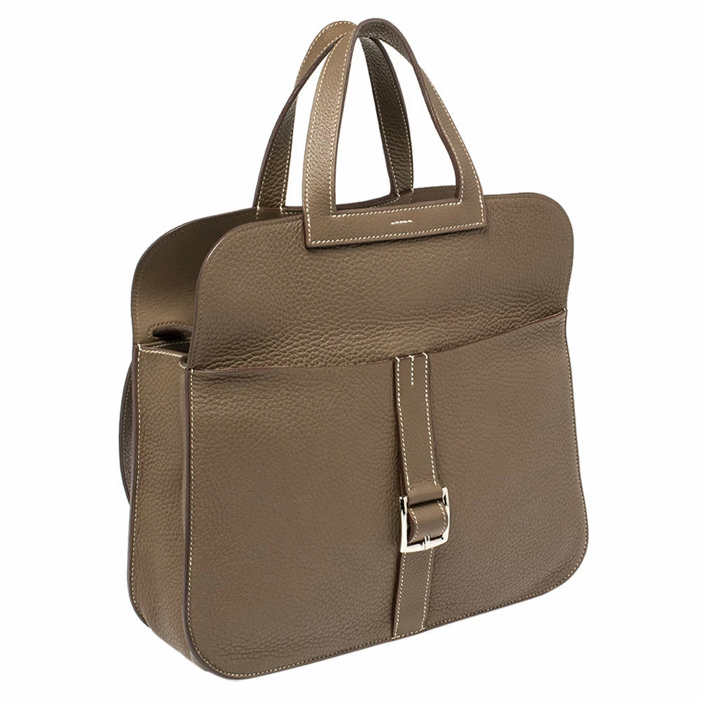 Hermes Etoupe Clemence Leather Halzan 31 Bag For Women 5 Hermes Etoupe Clemence Leather Halzan 31 Bag For Women - Image 3