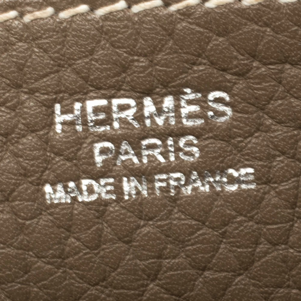 Hermes Etoupe Clemence Leather Halzan 31 Bag For Women 13 Hermes Etoupe Clemence Leather Halzan 31 Bag For Women - Image 11