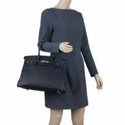 Hermes Noir Togo Calfskin Palladium Hardware Birkin 35 For Women -Deals Hermes Store luxury women hermes used handbags p39334 002