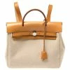 Hermes Natural/Toile Canvas And Leather 2 In 1 Herbag PM Bag For Women -Deals Hermes Store luxury women hermes used handbags p394249 003