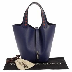 Hermes Bleu Encre/Brique/Black Epsom Leather Picotin Lock Tressage PM Bag For Women -Deals Hermes Store luxury women hermes used handbags p395746 012