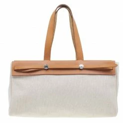 HERMES Beige Herbag Cabas GM 2 In 1 Shoulder Bag For Women -Deals Hermes Store luxury women hermes used handbags p39575 004
