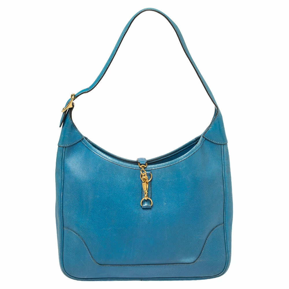 Hermes Blue Izmir Courchevel Leather Trim 31 Bag For Women 3 Hermes Blue Izmir Courchevel Leather Trim 31 Bag For Women