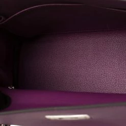 Hermes Anemone Evercolor Leather Palladium Hardware Kelly Retourne 28 Bag For Women -Deals Hermes Store luxury women hermes used handbags p398765 006