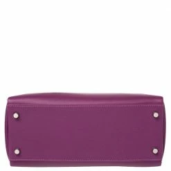 Hermes Anemone Evercolor Leather Palladium Hardware Kelly Retourne 28 Bag For Women -Deals Hermes Store luxury women hermes used handbags p398765 011