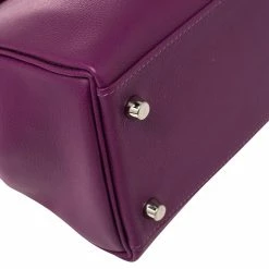 Hermes Anemone Evercolor Leather Palladium Hardware Kelly Retourne 28 Bag For Women -Deals Hermes Store luxury women hermes used handbags p398765 012