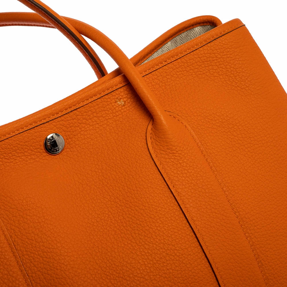 Hermes Orange Negonda Leather Garden Party 36 Bag For Women 8 Hermes Orange Negonda Leather Garden Party 36 Bag For Women - Image 6