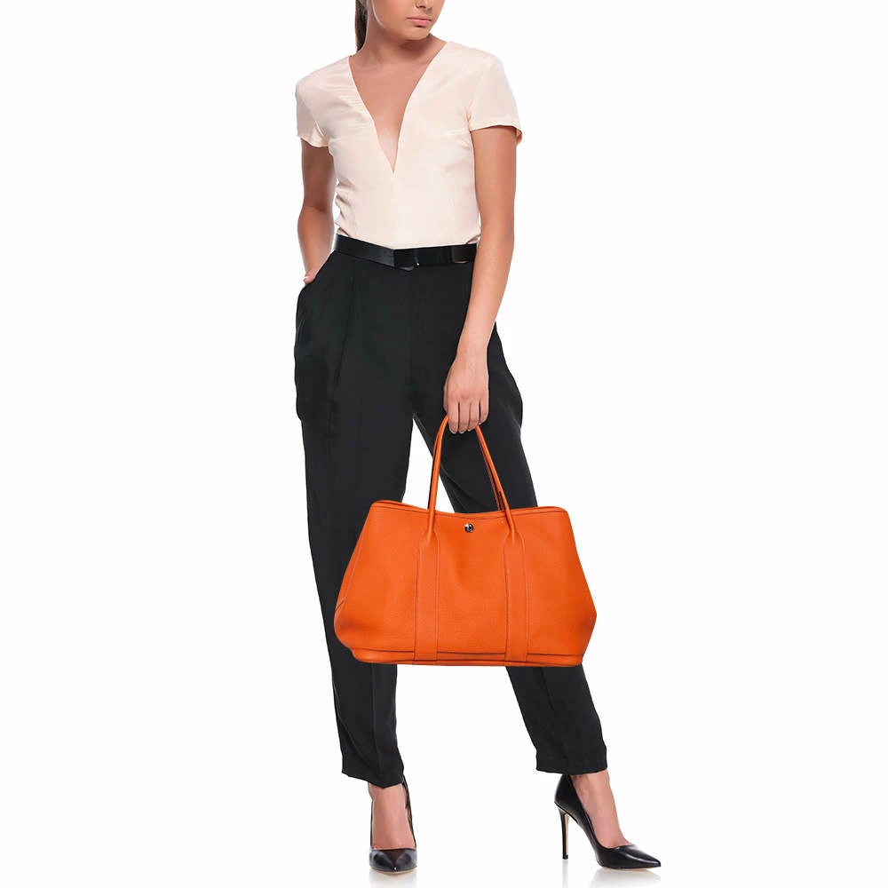 Hermes Orange Negonda Leather Garden Party 36 Bag For Women 4 Hermes Orange Negonda Leather Garden Party 36 Bag For Women - Image 2