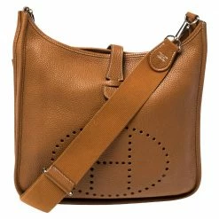 Hermes Gold Togo Leather Evelyne III GM Bag For Women