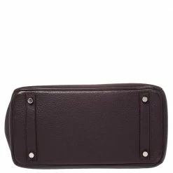 Hermes Raisin Clemence Leather Palladium Hardware Birkin 30 Bag For Women -Deals Hermes Store luxury women hermes used handbags p398817 016