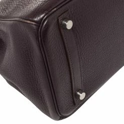 Hermes Raisin Clemence Leather Palladium Hardware Birkin 30 Bag For Women -Deals Hermes Store luxury women hermes used handbags p398817 017
