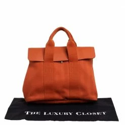 Hermes Orange Canvas And Leather Valparaiso PM Bag For Women -Deals Hermes Store luxury women hermes used handbags p399232 008