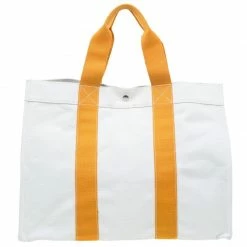 Hermes Beige And Orange Bora Bora Large Tote Cabas Shopper Bag For Women