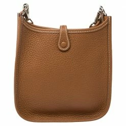 Hermes Gold Clemence Leather Evelyne TPM Bag For Women -Deals Hermes Store luxury women hermes used handbags p402365 003
