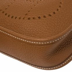 Hermes Gold Clemence Leather Evelyne TPM Bag For Women -Deals Hermes Store luxury women hermes used handbags p402365 012