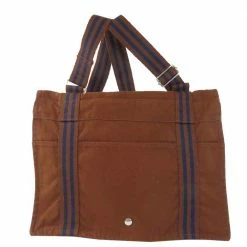 Hermes Brown Canvas Fourre Tout Tote Bag For Women