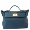 Hermes Deep Blue Togo Leather Gold Hardware 24/24 29 Bag For Women