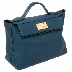 Hermes Deep Blue Togo Leather Gold Hardware 24/24 29 Bag For Women -Deals Hermes Store luxury women hermes used handbags p403706 005
