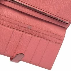 Hermes Rose Confetti Epsom Leather Bearn Classic Wallet For Women -Deals Hermes Store luxury women hermes used handbags p404472 003
