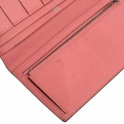 Hermes Rose Confetti Epsom Leather Bearn Classic Wallet For Women -Deals Hermes Store luxury women hermes used handbags p404472 004