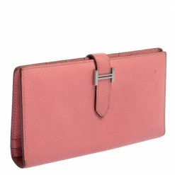 Hermes Rose Confetti Epsom Leather Bearn Classic Wallet For Women -Deals Hermes Store luxury women hermes used handbags p404472 012