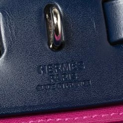 Hermes Magnolia/Bleu Saphir Canvas And Leather Herbag Zip 31 Bag For Women -Deals Hermes Store luxury women hermes used handbags p405244 011